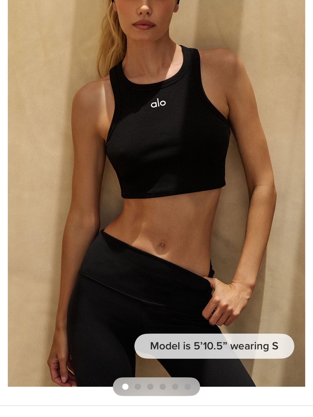ALO Yoga Black High-Neck Cropped Sports Bra